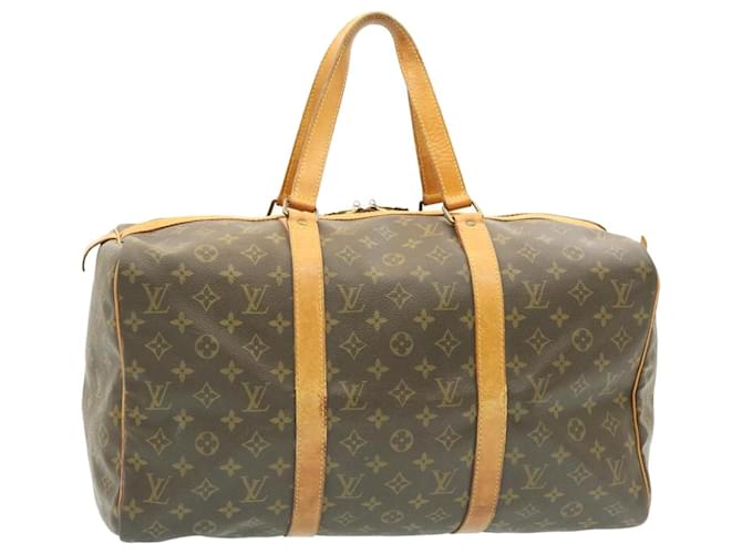 Louis Vuitton Monogram Sac Souple 45 Boston Bag M41624 LV Auth as278 Brown Cloth  ref.387455