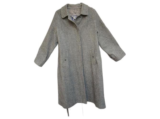 abrigo Burberry vintage en tamaño Harris Tweed 40/42 Gris  ref.387498