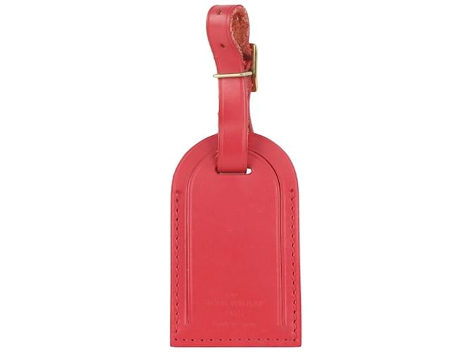 Louis Vuitton Étiquette de bagage en cuir rouge  ref.387515