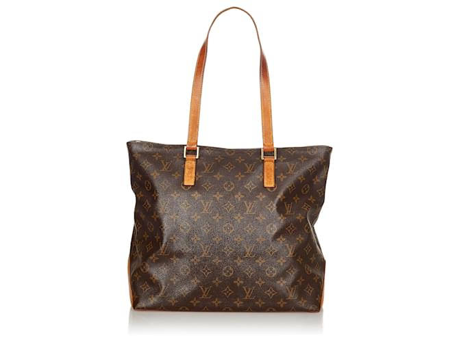 Louis Vuitton Brown Monogram Cabas Mezzo Leather Cloth  ref.387570