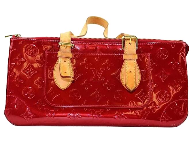 Louis Vuitton Red Vernis Rosewood Brown Light brown Leather Patent leather  ref.387653