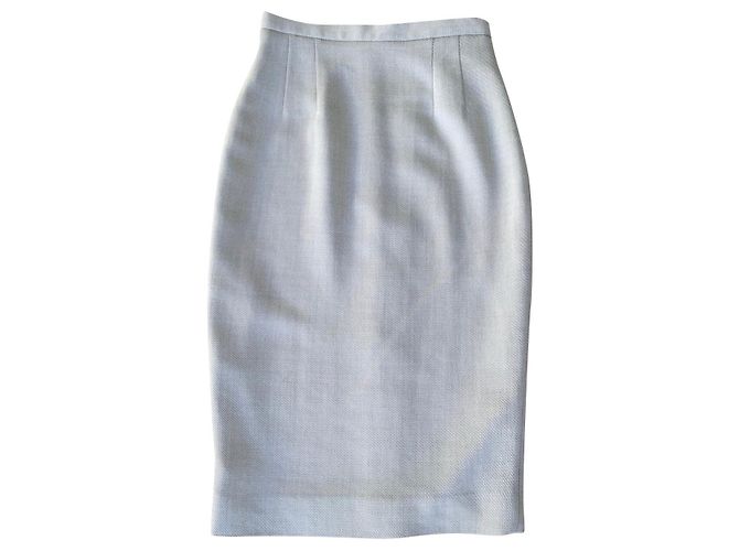 Kenzo Hellgrau melierter Rock aus Twill aus einer Wollmischung T.34-36