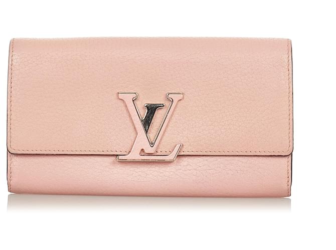 Louis Vuitton Pink Taurillon Capucines Wallet Leather Pony-style calfskin  ref.388058