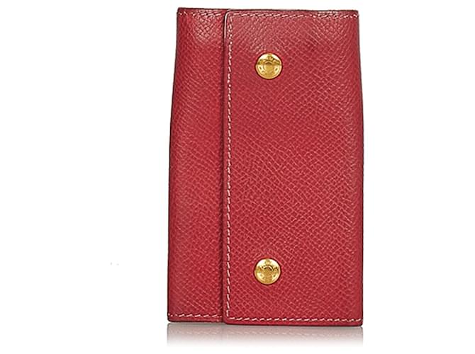 Hermès Hermes Red Leather Key Holder Pony-style calfskin  ref.388100