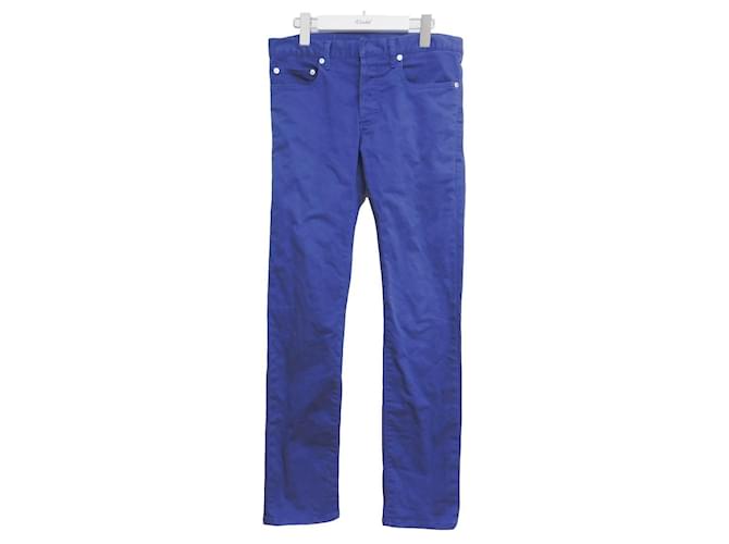 [Usato] Dior Homme 5 Tasche Colore Pantaloni Blu Taglia: 28 Cotone Poliuretano  ref.388438