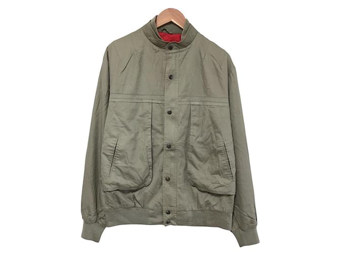 [Usado] Christian Dior chaqueta con cremallera blusa de algodón liso manga larga tamaño: 40L caqui  ref.388444