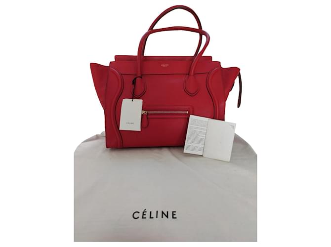 Luggage Céline Bagaglio XL Rosso Pelle  ref.388467