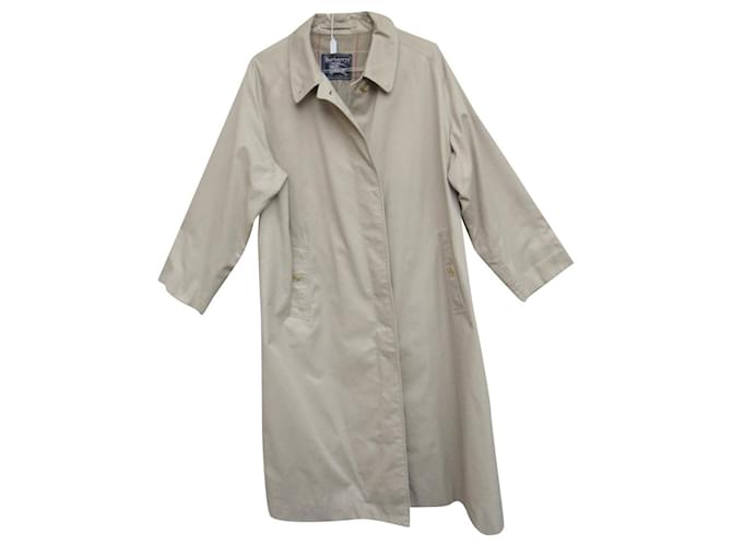 raincoat woman Burberry vintage size 48 Beige Cotton Polyester  ref.388490