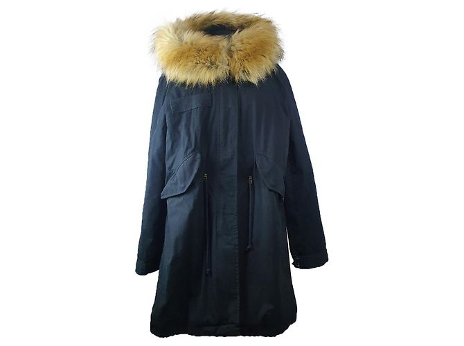 Blonde No.8 giacca parka lunga San Marino 316 blu navy cotone