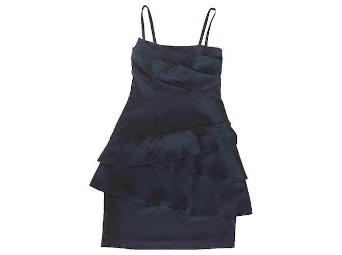Pinko T black polyester crepe strapless dress. 36 ( 40 It)  ref.388509