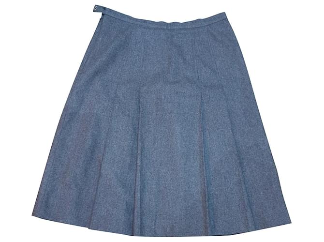 Burberry vintage pleated skirt Grey Wool  ref.388517