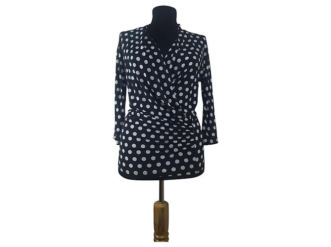 Max Mara Studio Bluse mit Punkten Schwarz Weiß