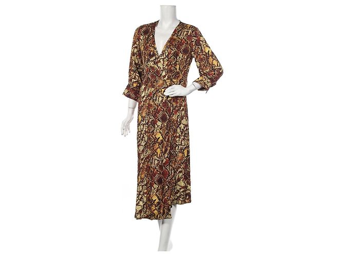 Gestuz Kleid Schlangenleder Print Viskose Größe 36 Mehrfarben