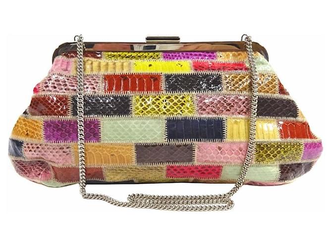 Used] DOLCE & GABBANA Dolce & Gabbana Patchwork Gamaguchi Chain Shoulder Bag  Women's Multicolor Leather BP1270 Multiple colors  - Joli Closet