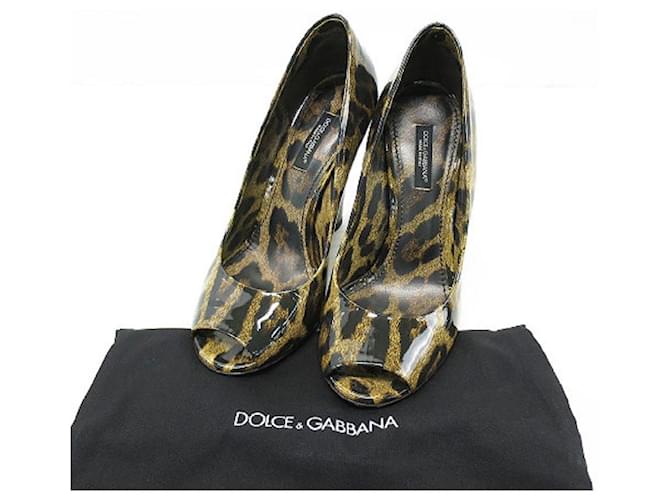 [Used] DOLCE & GABBANA Wedge sole pumps Leopard Brown 36 Leather  ref.388543