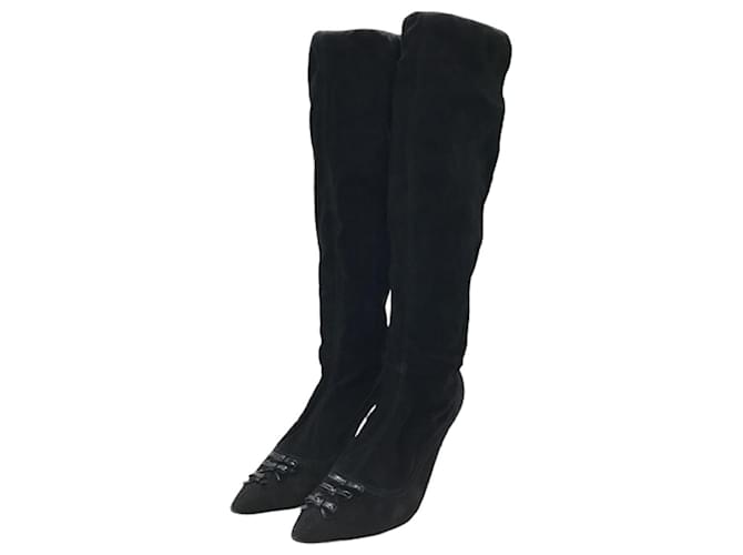 Usado] Louis VUITTON ◇ Botas largas / 36.5 / BLK Negro Terciopelo  ref.388545 - Joli Closet