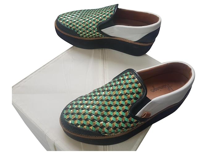 Flamingos Flats Multiple colors Leather  ref.388947