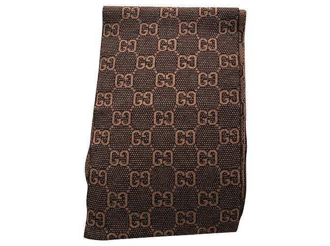Gucci New Brauner Schal Hellbraun Dunkelbraun