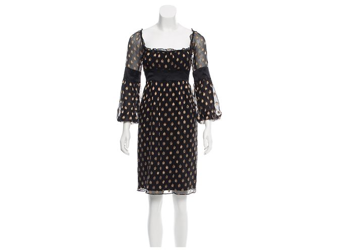 Diane Von Furstenberg Vestido DvF Genie negro con estrellas doradas
