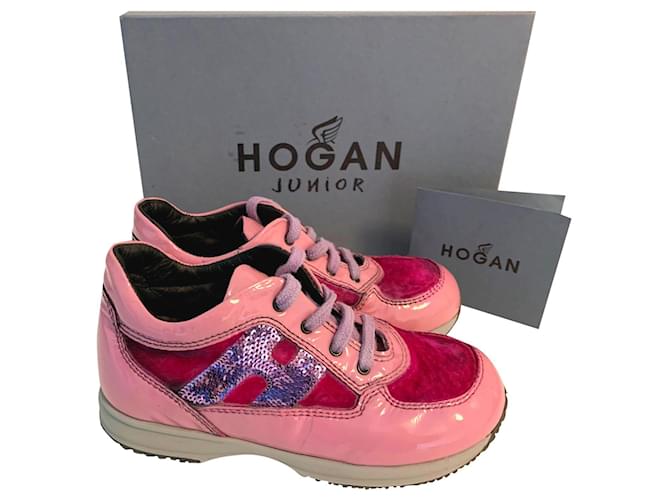 Hogan Interaktiv Pink Lackleder Wildleder  ref.389005