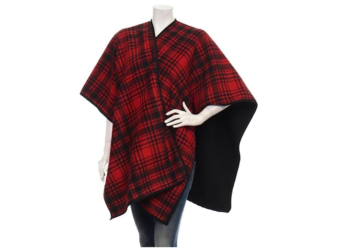 Woolrich Poncho Rot Schwarz