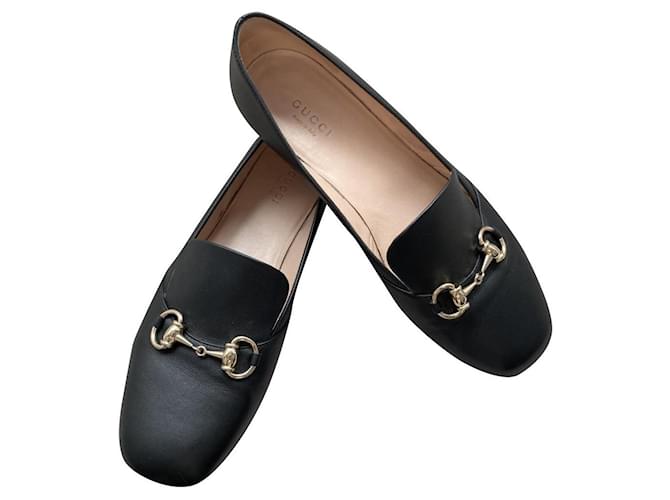 gucci flat black shoes