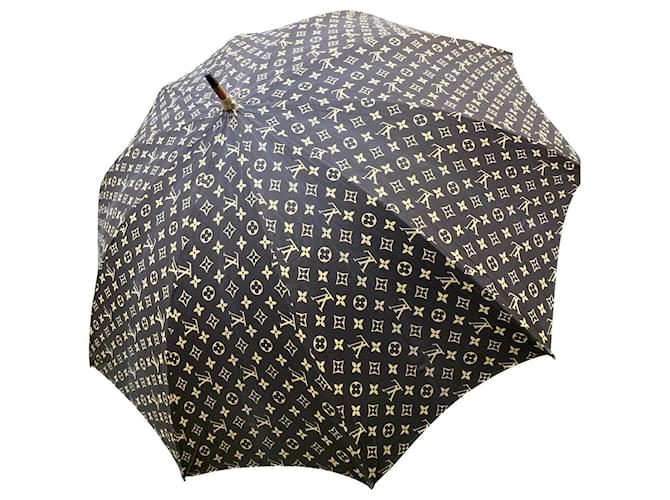 Parapluie Giboulées Louis Vuitton Vintage Toile Marron foncé  ref.389303