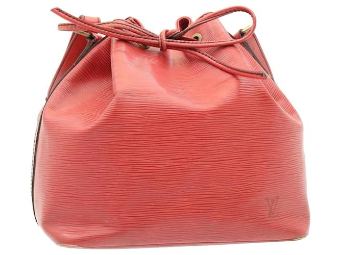 Auth Louis Vuitton Epi Petit Noe Shoulder Bag Red/Black Epi