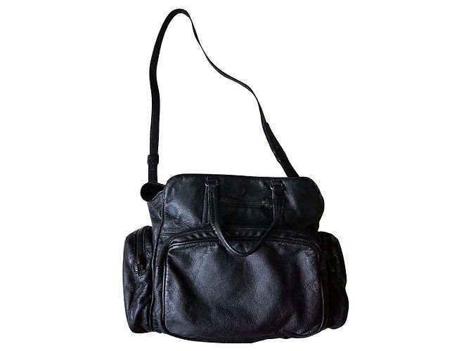 Autre Marque Marc O'Polo - Borsa messenger in pelle nera Nero