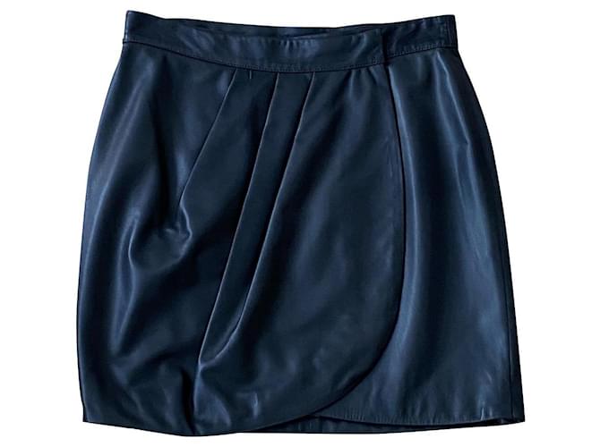 Lawrence Grey Lawrence Gray leather skirt - New York Dark grey  ref.389568