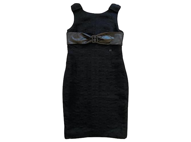 Chanel Dresses Black Viscose Polyamide  ref.389676