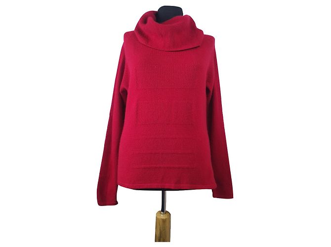 Autre Marque Kaschmir-Polopullover in Rot