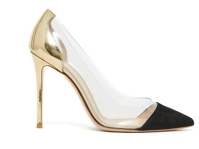 Gianvito Rossi PLEXI GOLD BLACK EU40 Golden