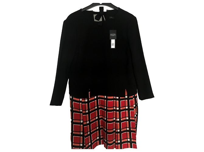 Marc by Marc Jacobs Kleid Schwarz Rot Bunt Polyester Mehrfarben