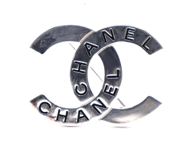 Chanel Silver Cc Logo Hardware Brooch Pin Silvery Metal ref.390113 - Joli  Closet