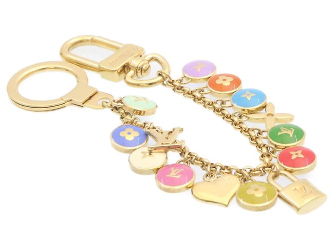 LOUIS VUITTON Charm Porte Cles Chainne Pastilles Multicolor M65380 Auth yk2431 D'oro