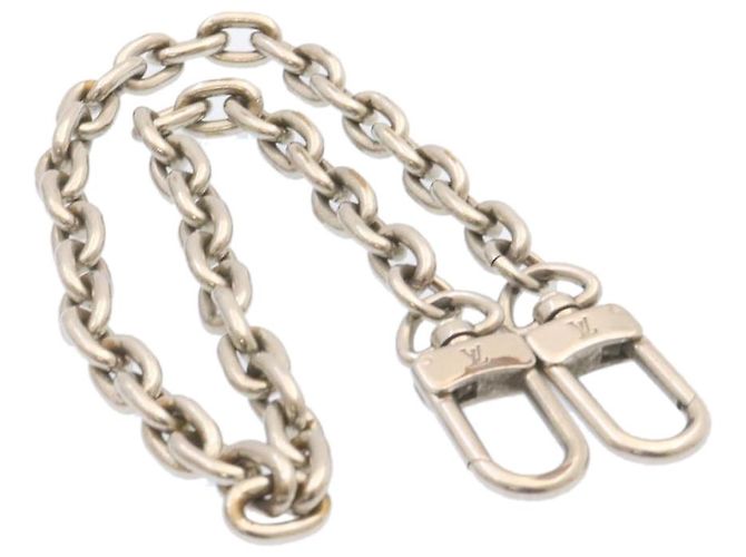 LOUIS VUITTON Portafoglio Tracolla a catena Argento LV Auth yt563