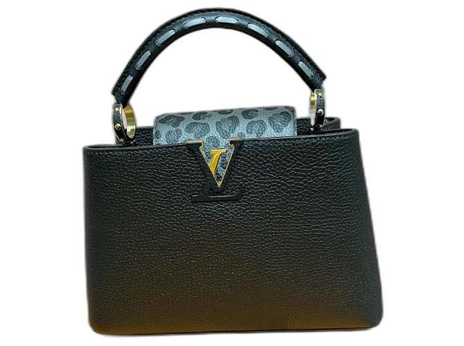 Capucines Louis Vuitton BB leopard nasturtiums Black Leather  ref.390210