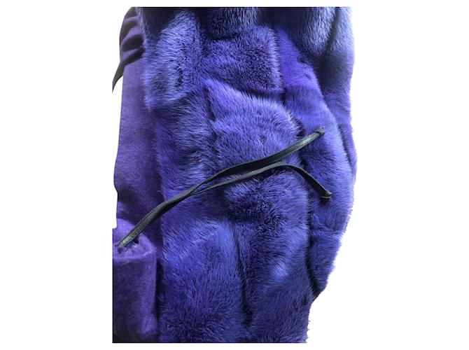 Fendi Mink and cashmere throw Purple Fur  ref.390619