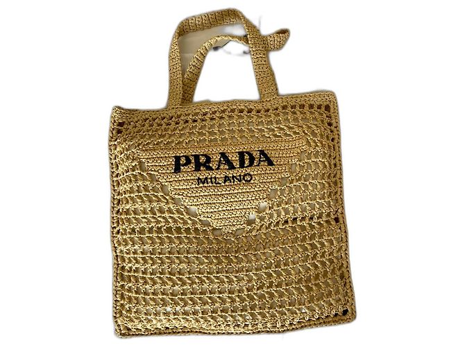 Tote Bolsa Prada Bege de Palha
