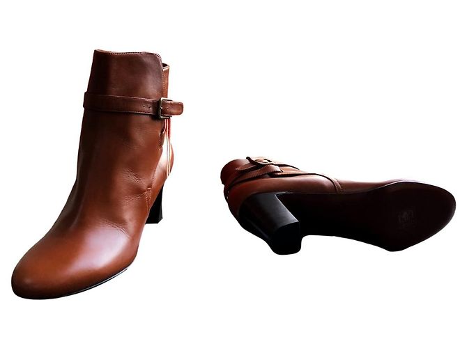 Botines de piel Michel Vivien Myosotis Cognac Coñac