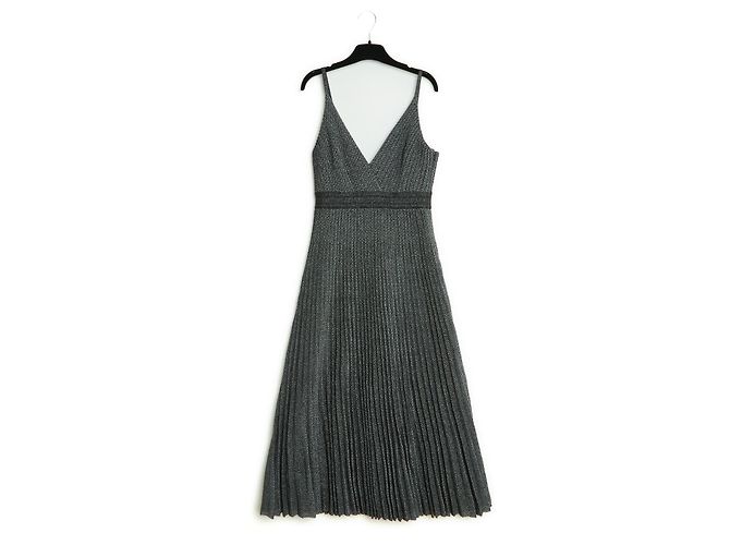 Dior ARGENTO NERO PLISSÉ LAME FR38/40