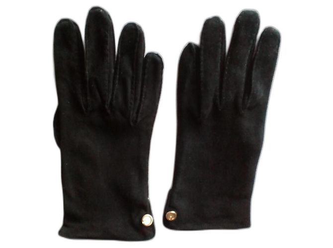 Dolce & Gabbana GUCCI SCHWARZE WILDLEDERHANDSCHUHE