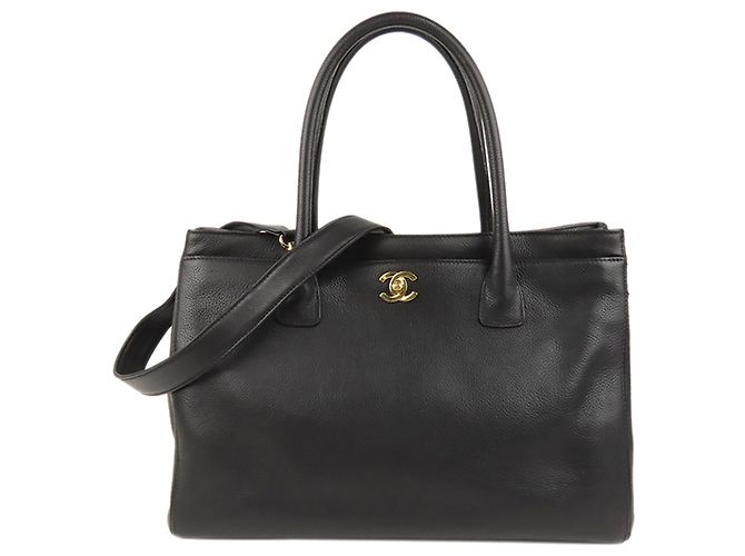 Chanel Black Executive Cerf Satchel Nero