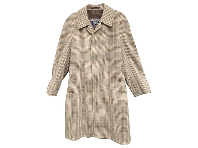 Talla de abrigo de tweed burberry vintage para hombre 48 Marrón claro  ref.391373