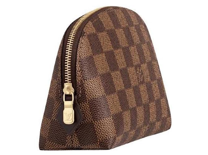 Louis Vuitton LV Cosmetic pouch damier Brown Leather ref.391385