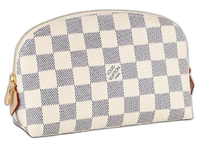 LOUIS VUITTON Damier Azur Cosmetic Pouch White