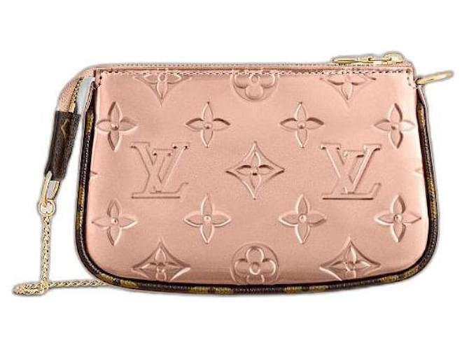 Louis Vuitton LV mini pochette vernis Pink Leather  ref.391409