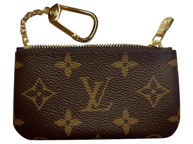 Zippy Louis Vuitton Key Pouch Brown Leather  ref.391585