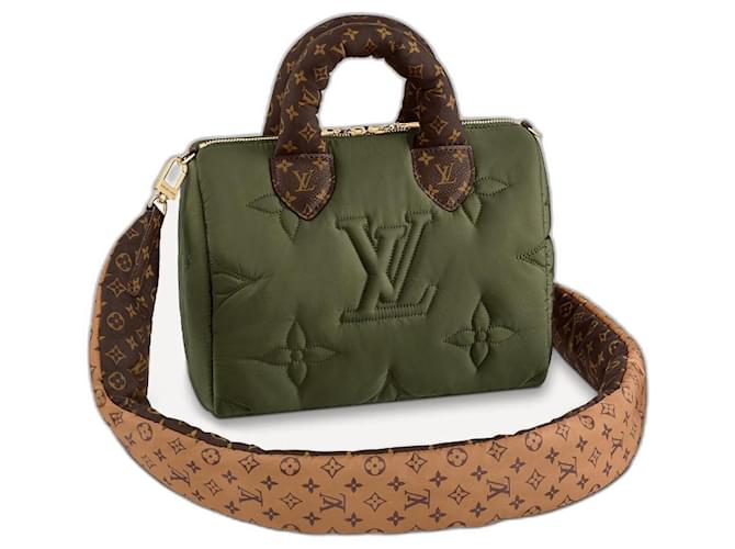 Louis Vuitton LV speedy 25 Cuscino Verde scuro Nylon  ref.391600